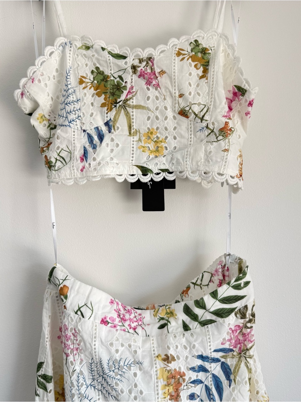 NWT Lulus Sweet At Heart White Floral Embroidered Two-Piece Midi Dress Small - Picture 7 of 9